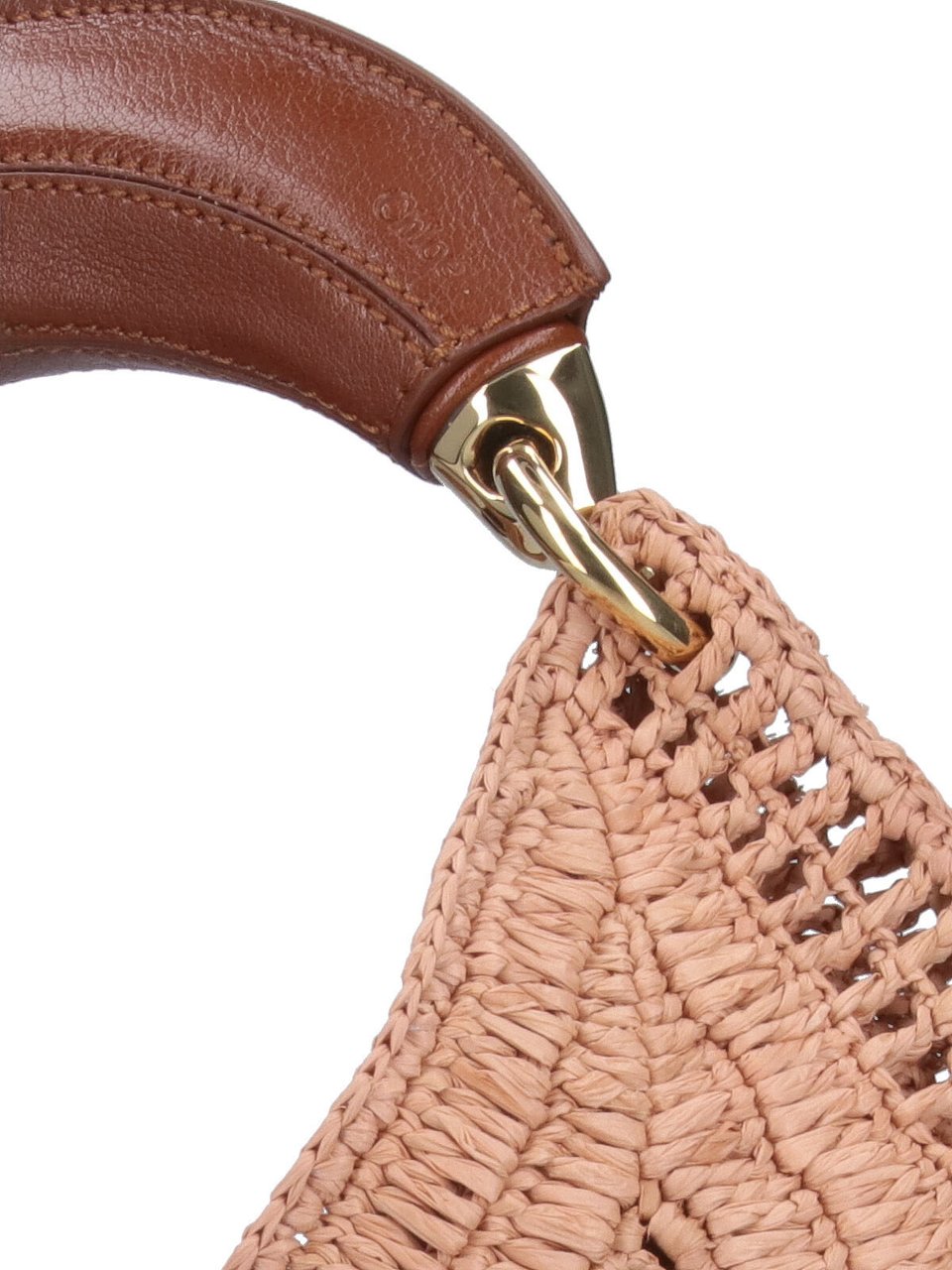 Chloé Beige Summer Banana Woven Raffia Hobo Bag Bruin