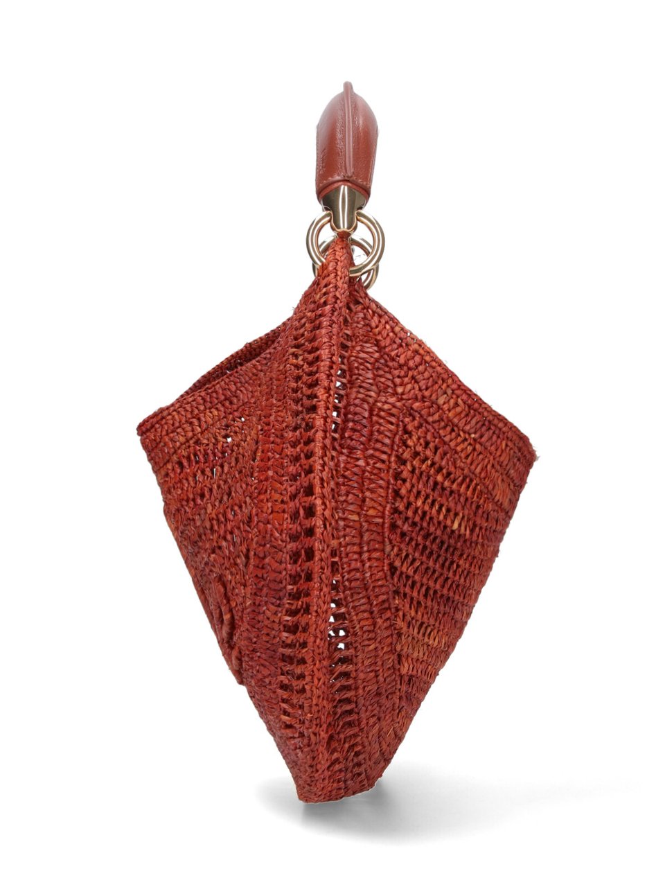 Chloé Brown Summer Banana Woven Rafia Bag Bruin