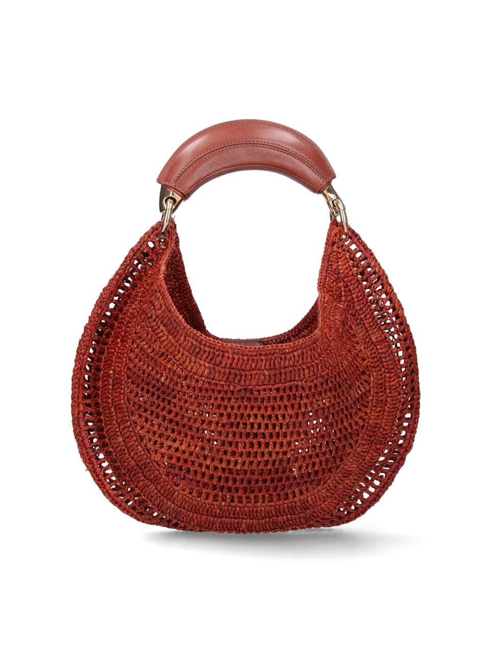 Chloé Brown Summer Banana Woven Rafia Bag Bruin