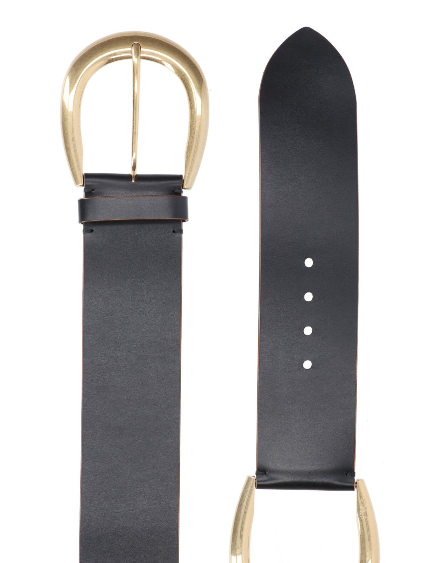 Chloé Leather Belt With Buckle – Black Zwart