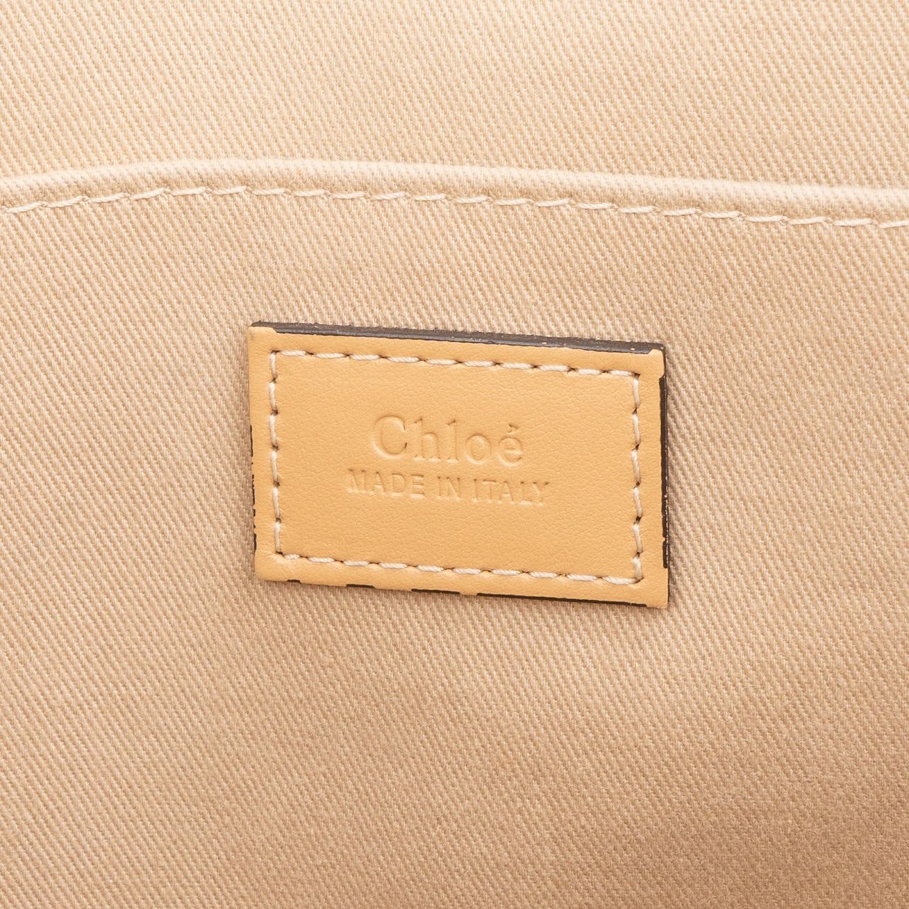 Chloé Canvas Medium Woody Tote Shoulder Bag Beige
