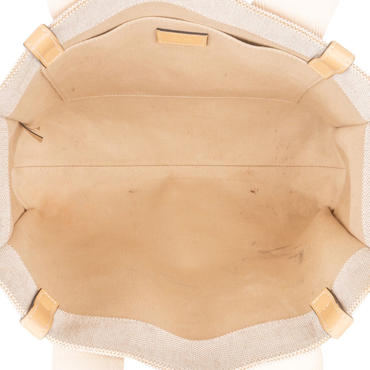 Chloé Canvas Medium Woody Tote Shoulder Bag Beige