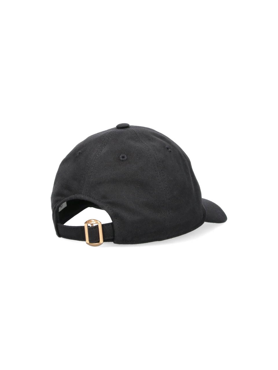 Chloé Classic Black Baseball Cap with Gold-tone Adjustable Strap Zwart