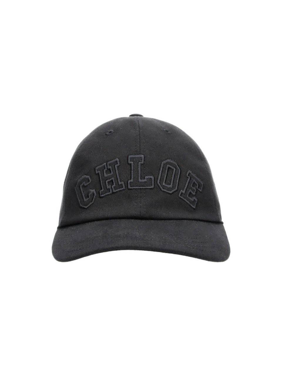 Chloé Classic Black Baseball Cap with Gold-tone Adjustable Strap Zwart