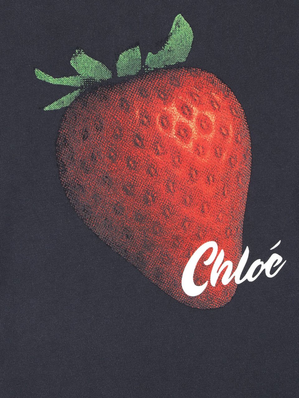 Chloé Cropped T-Shirt with Strawberry Graphic Zwart