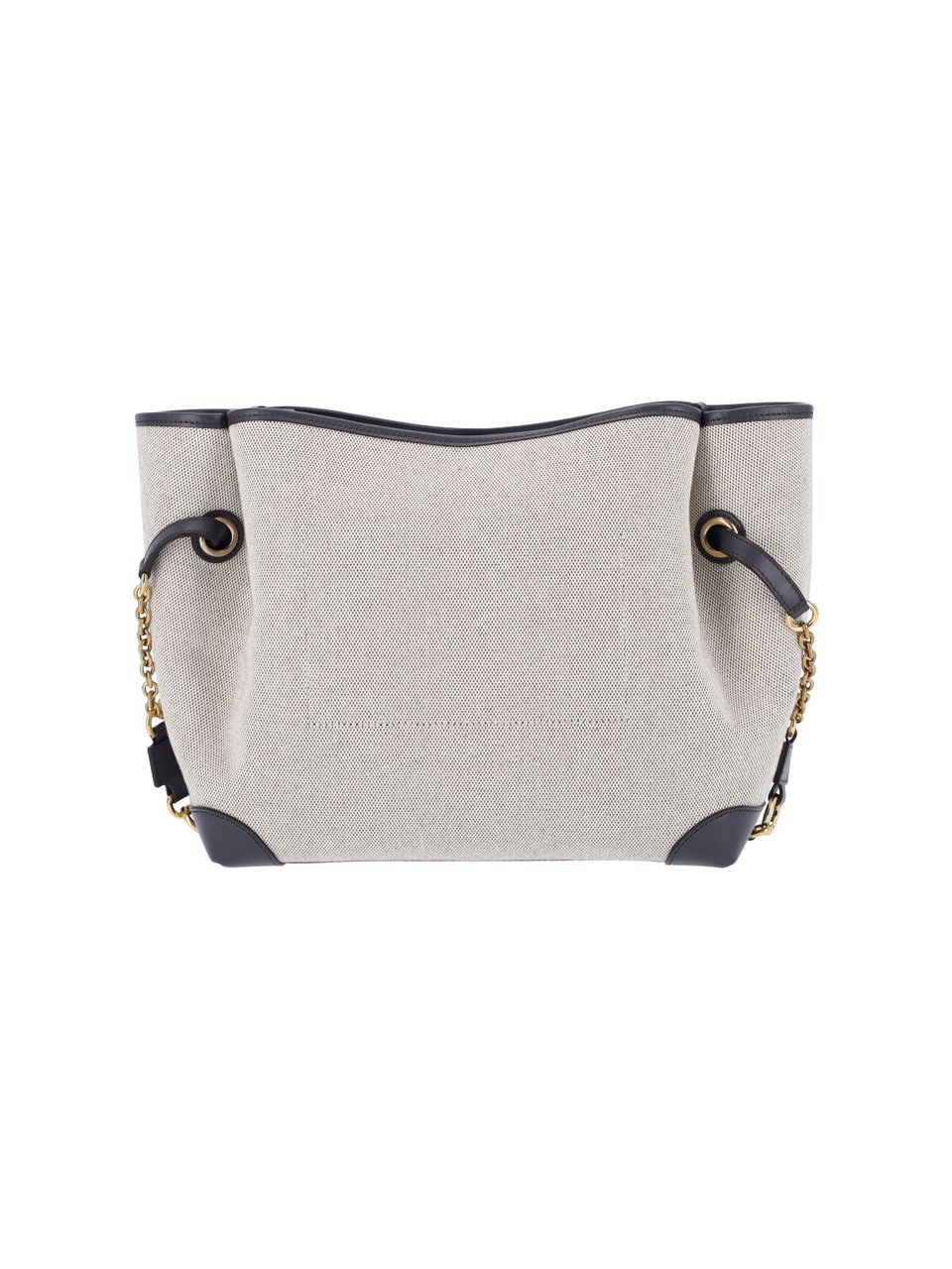 Chloé Textured Fabric Tote Bag with Leather Trim Neutraal