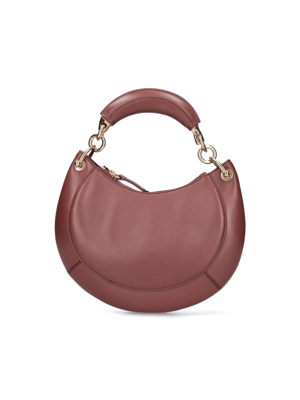 Chloé Crescent-Shaped Handbag with Structured Top Handle Bruin