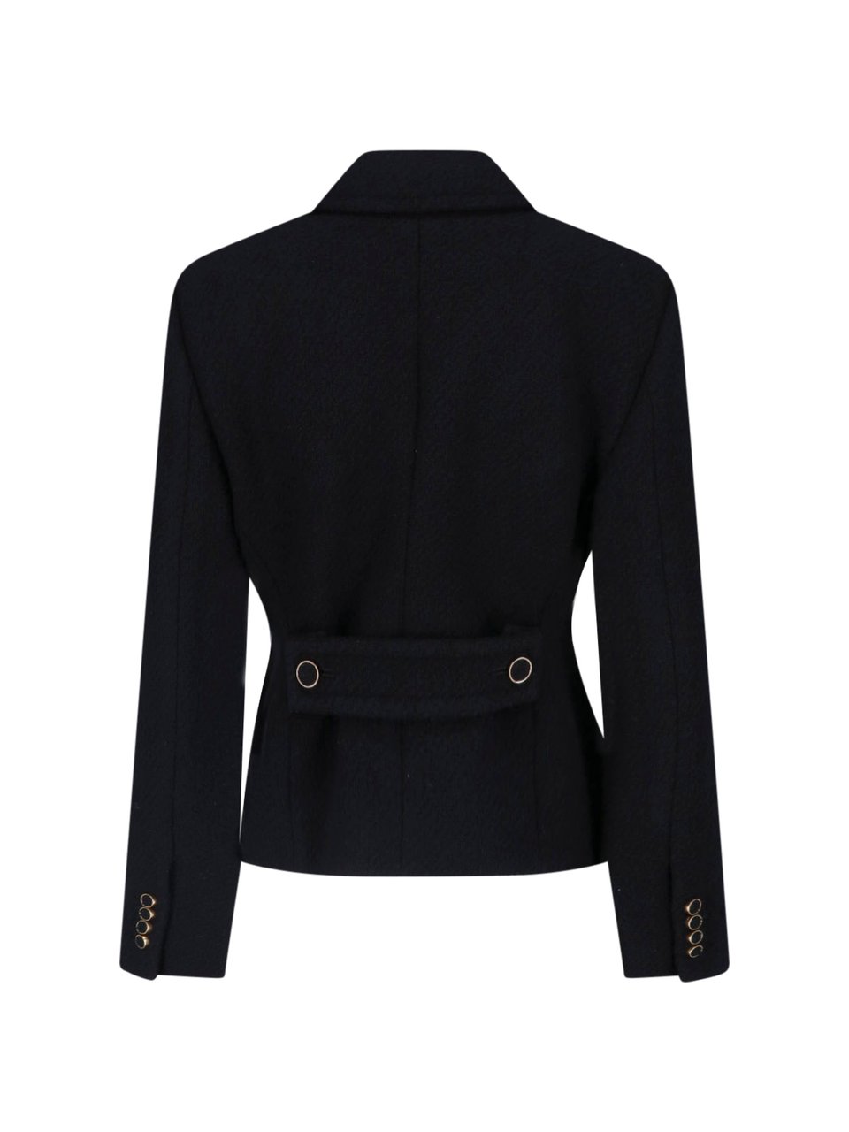 Chloé Tailored Cropped Jacket with Structured Collar Zwart