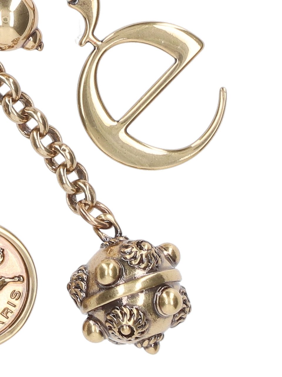 Chloé Gold Alphabet Lettering Logo Keyring Charm Goud