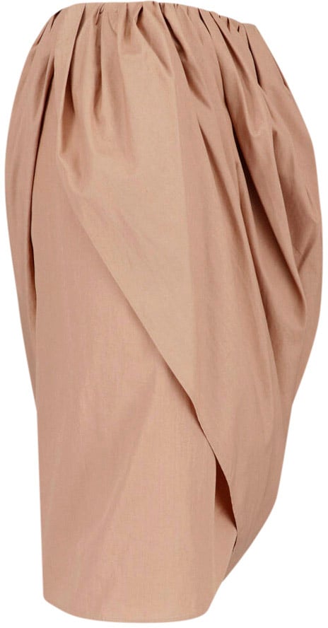 Chloé Pink Draped Midi Popeline Skirt Neutraal