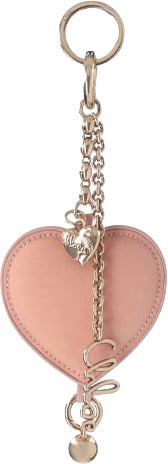 Chloé Pink Symbols Heart Leather Keyring Roze