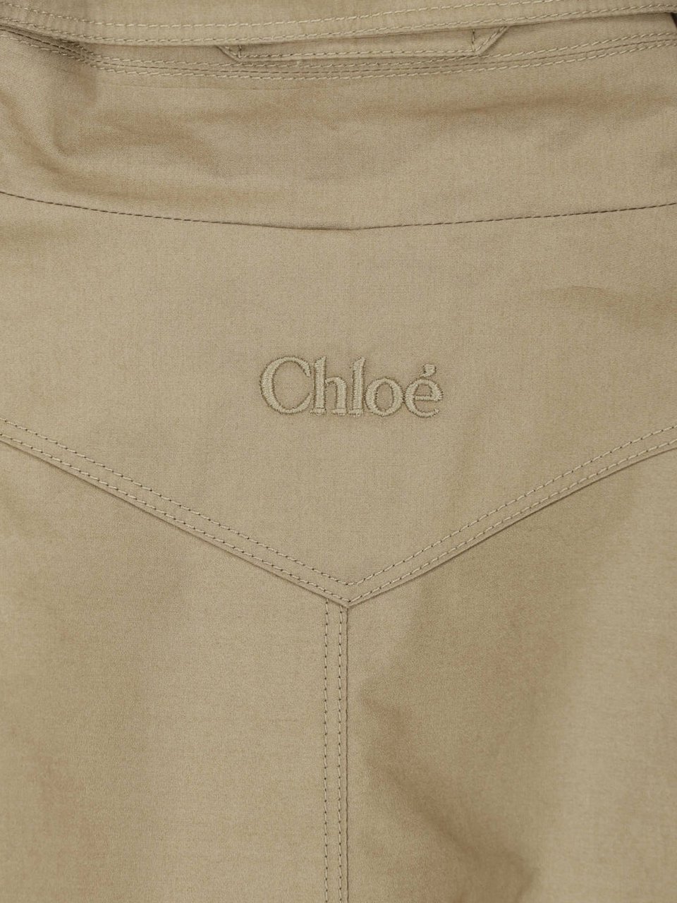Chloé Neutral High-Collar Casual Fabric Jacket Neutraal