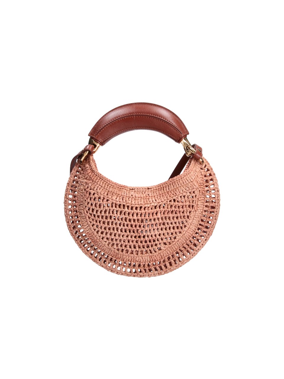 Chloé Mini Hobo Bag in Woven Raffia Bruin