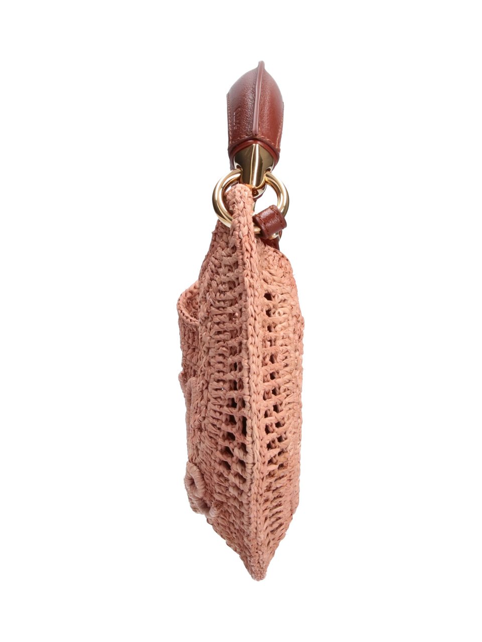 Chloé Mini Hobo Bag in Woven Raffia Bruin
