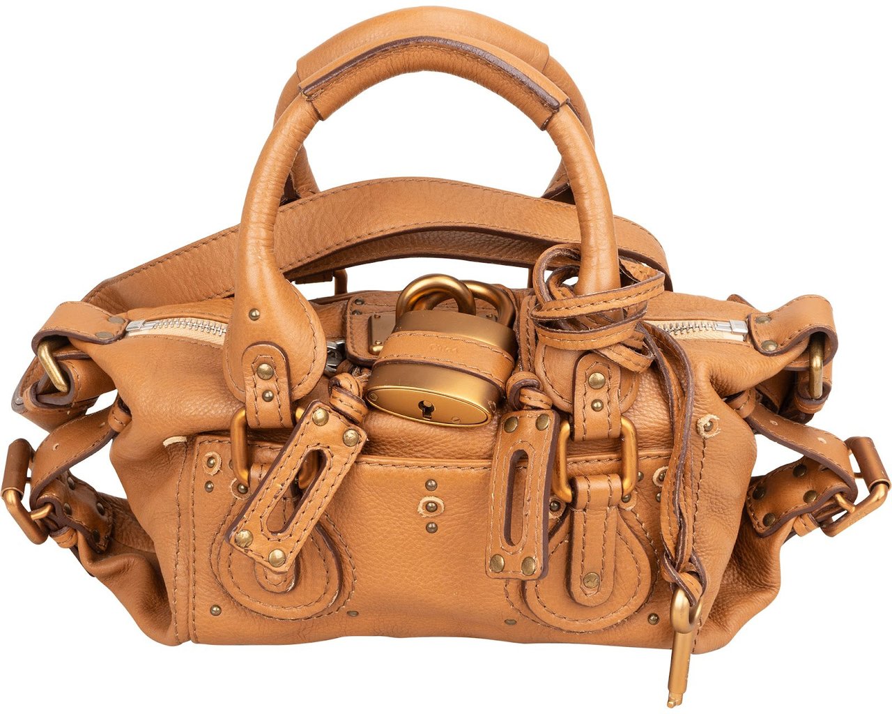 Chloé Grained Leather Small Paddington Shoulder Handbag Bruin