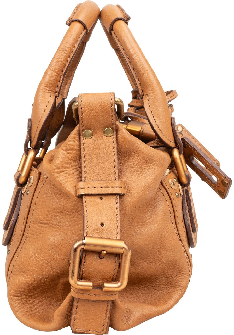 Chloé Grained Leather Small Paddington Shoulder Handbag Bruin