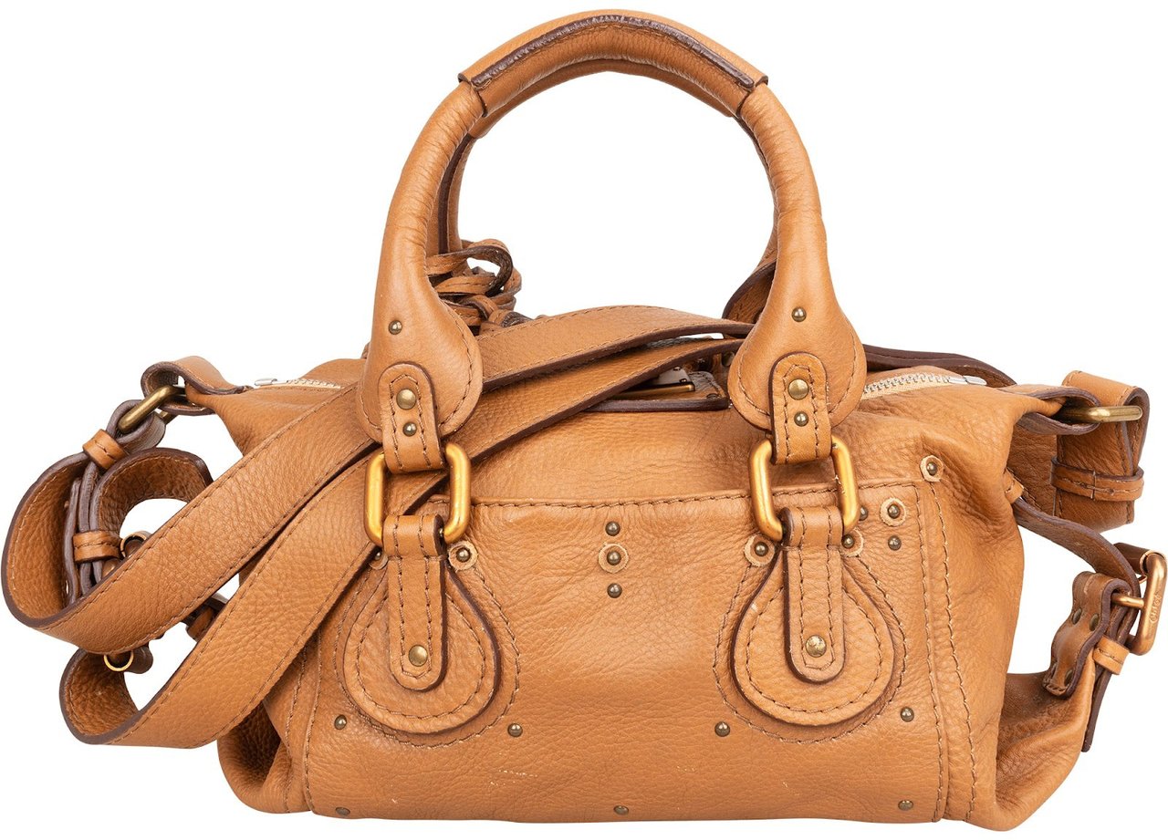 Chloé Grained Leather Small Paddington Shoulder Handbag Bruin