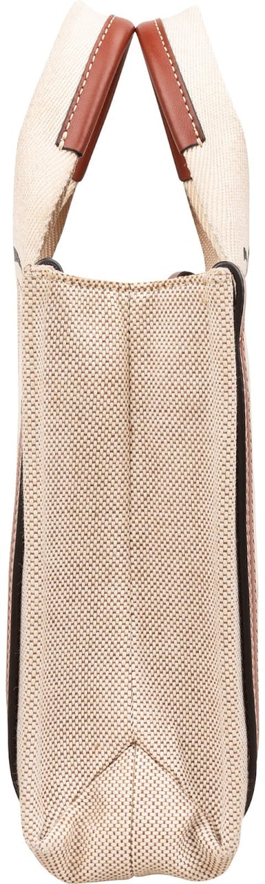 Chloé Canvas Small Woody Tote Handbag Beige