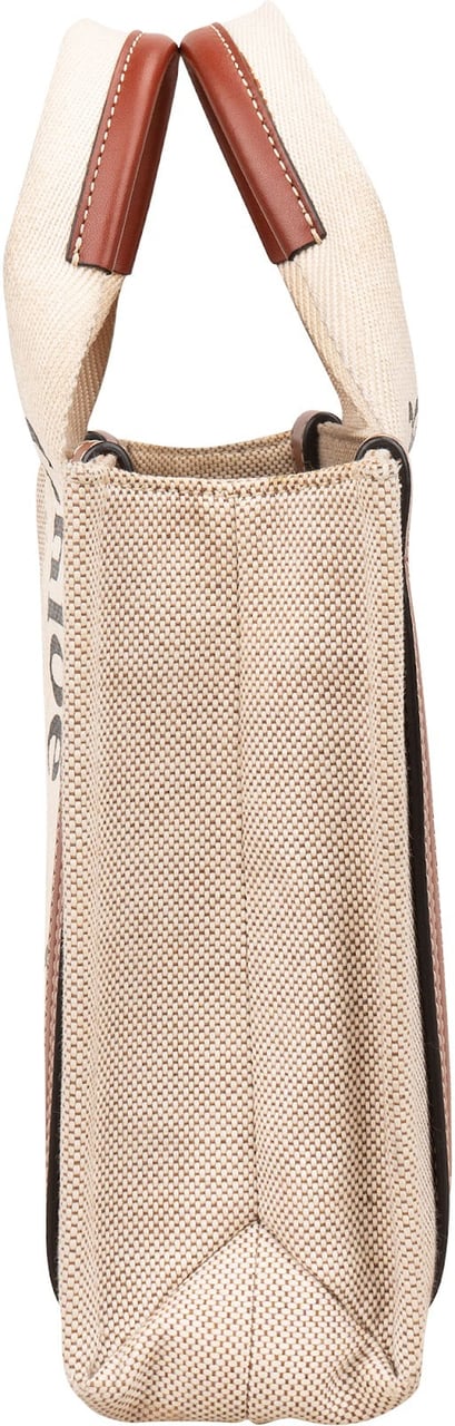Chloé Canvas Small Woody Tote Handbag Beige