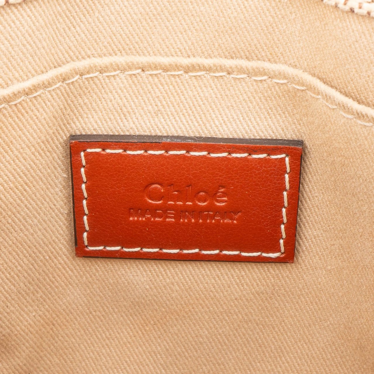 Chloé Canvas Small Woody Tote Handbag Beige