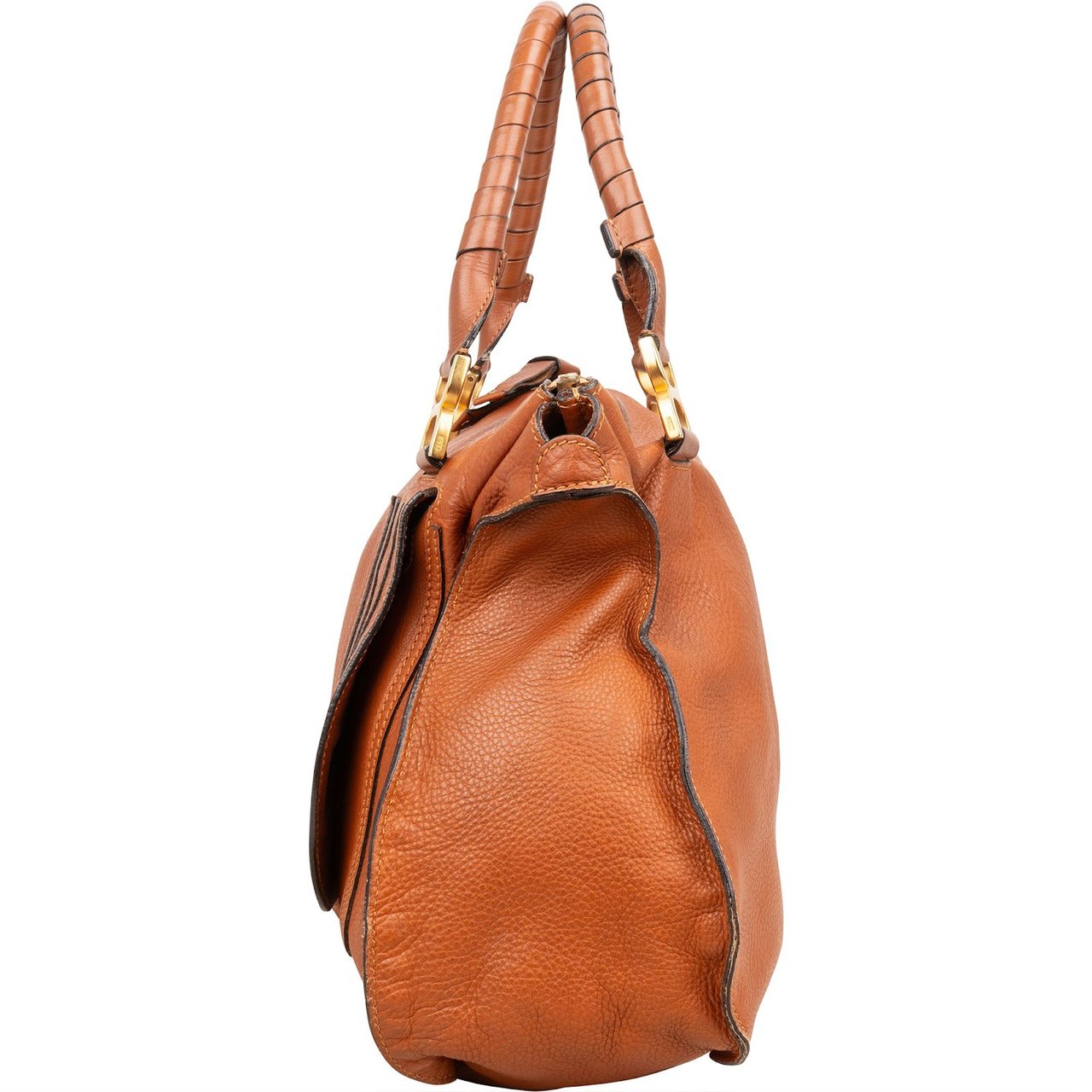 Chloé Leather Marcie Saddle Hobo Shoulder Bag Bruin