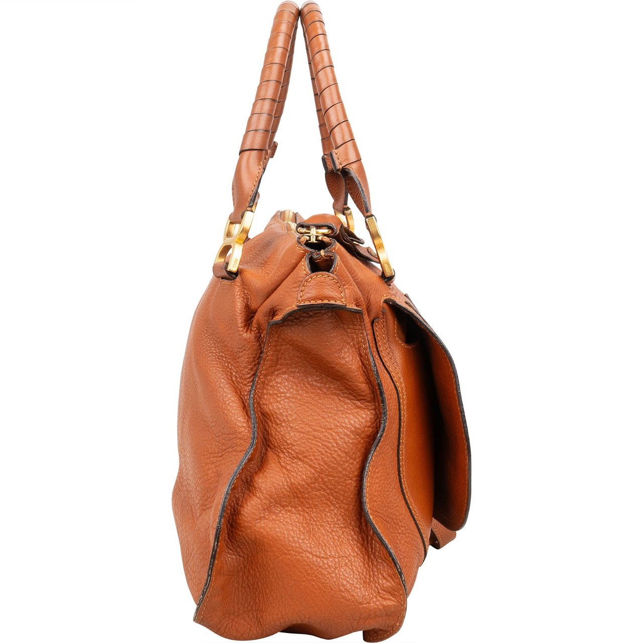 Chloé Leather Marcie Saddle Hobo Shoulder Bag Bruin