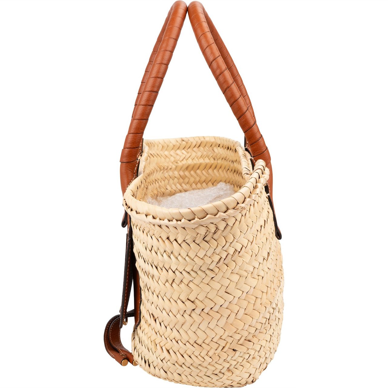 Chloé Marcie Basket Raffia Shoulder Bag Beige