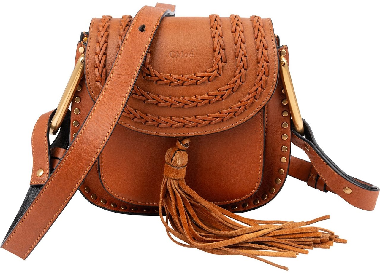 Chloé Brown Braided Leather Hudson Crossbody Bag Bruin
