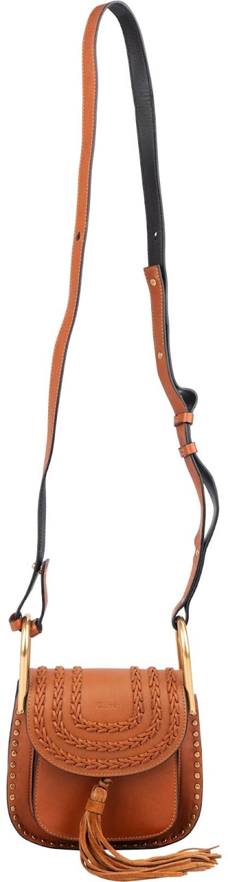 Chloé Brown Braided Leather Hudson Crossbody Bag Bruin