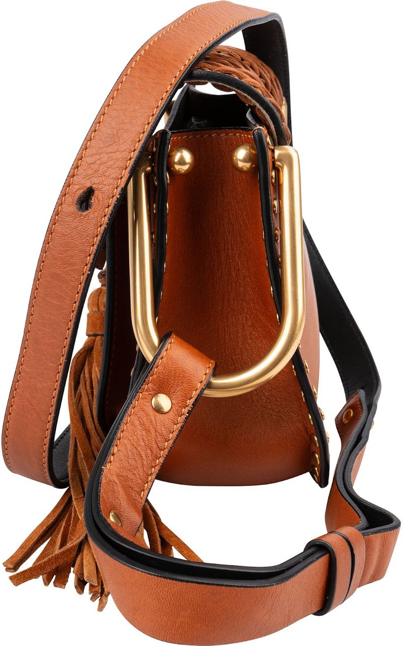 Chloé Brown Braided Leather Hudson Crossbody Bag Bruin