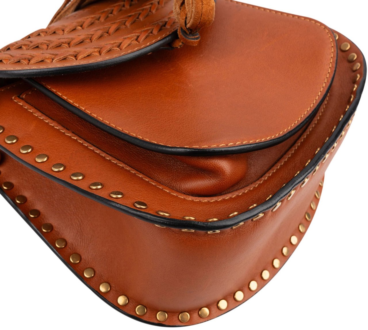 Chloé Brown Braided Leather Hudson Crossbody Bag Bruin
