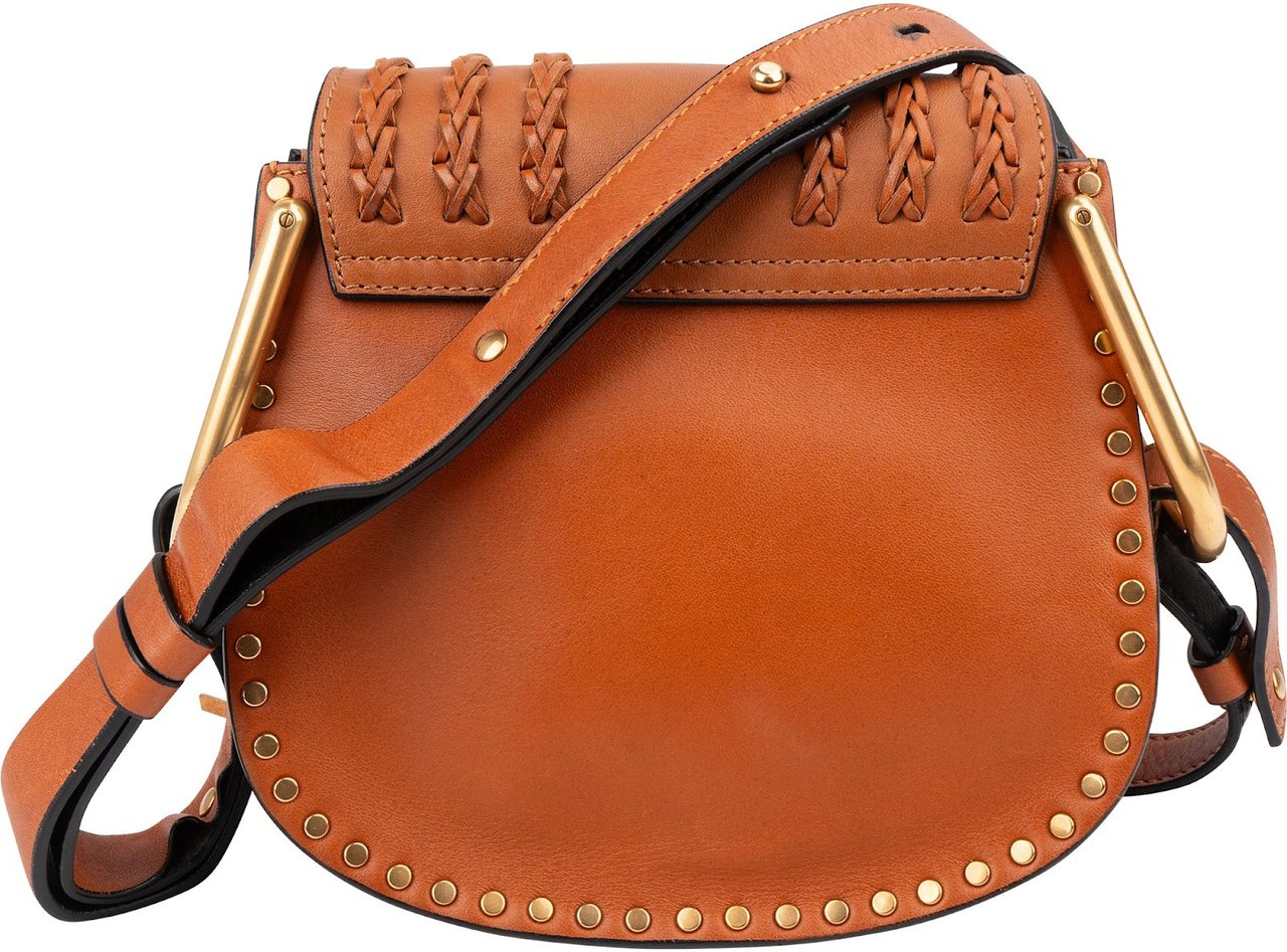 Chloé Brown Braided Leather Hudson Crossbody Bag Bruin