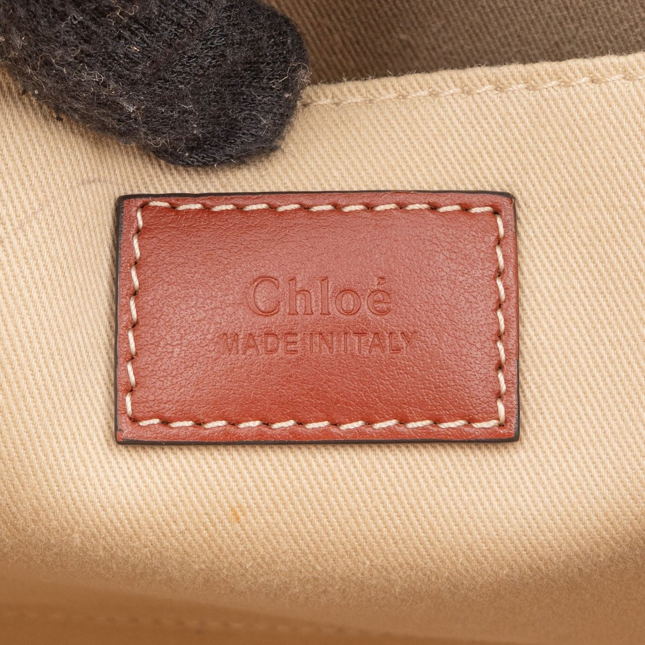 Chloé Canvas Woody Tote Medium Shoulder Bag Beige