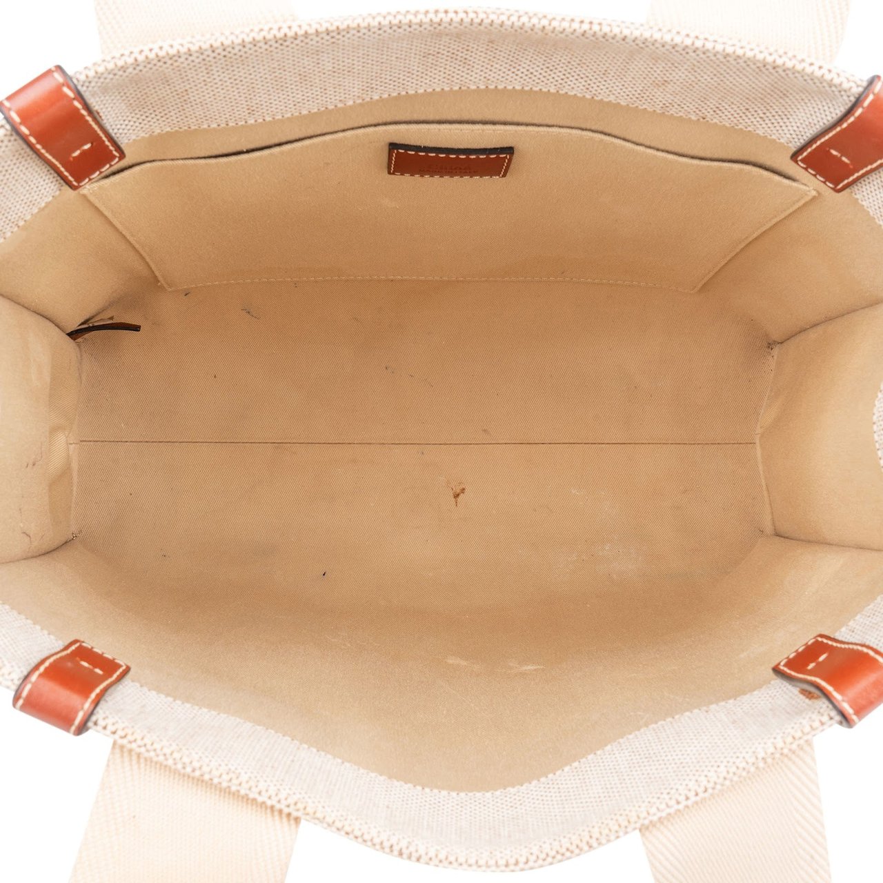 Chloé Canvas Woody Tote Medium Shoulder Bag Beige