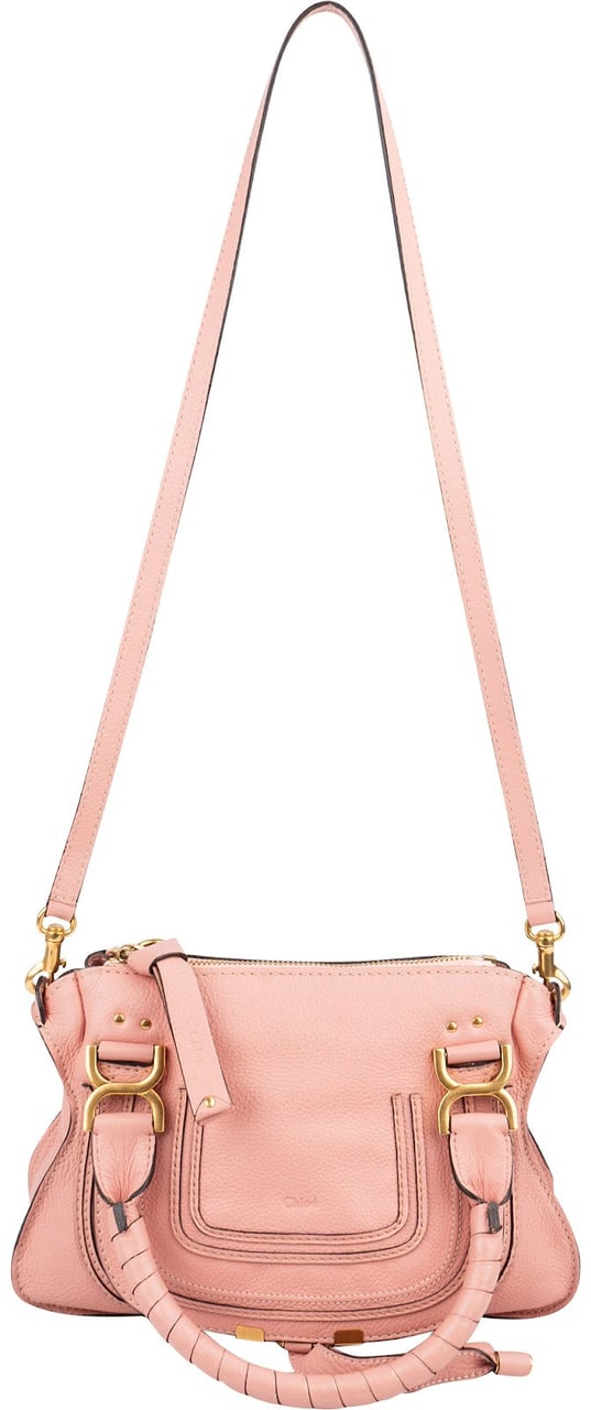Chloé Grained Calfskin Marcie Small Satchel Handbag Rood