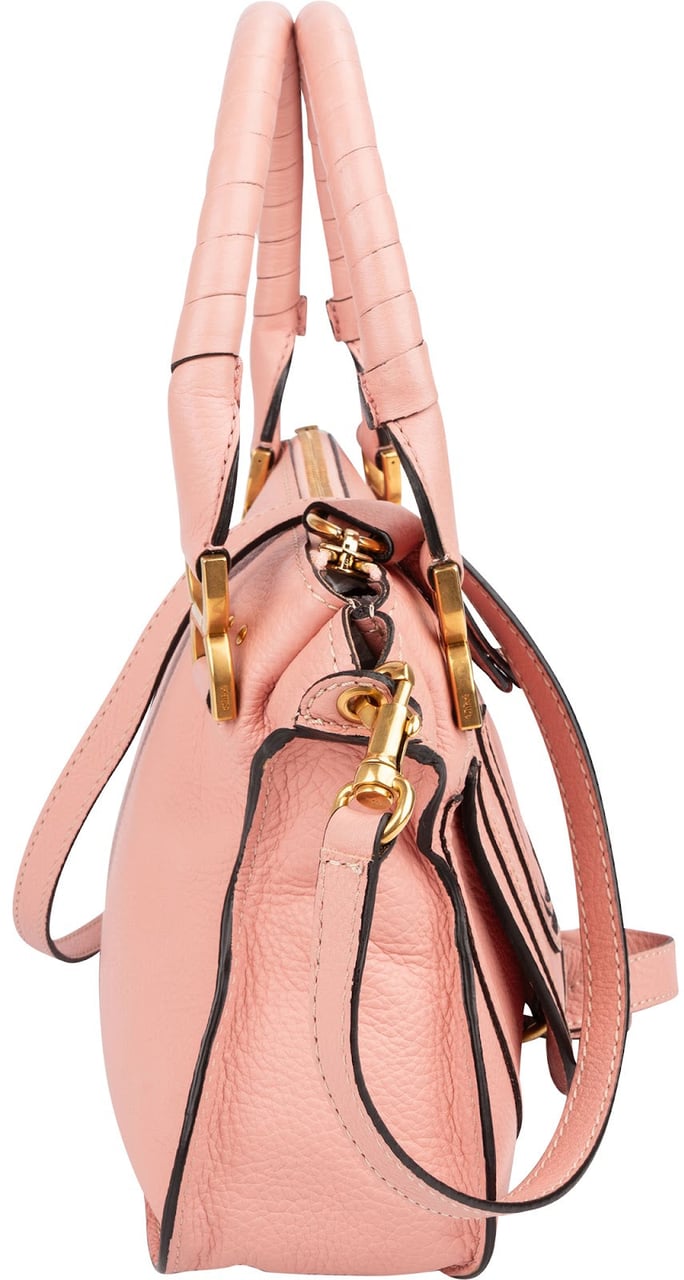 Chloé Grained Calfskin Marcie Small Satchel Handbag Rood