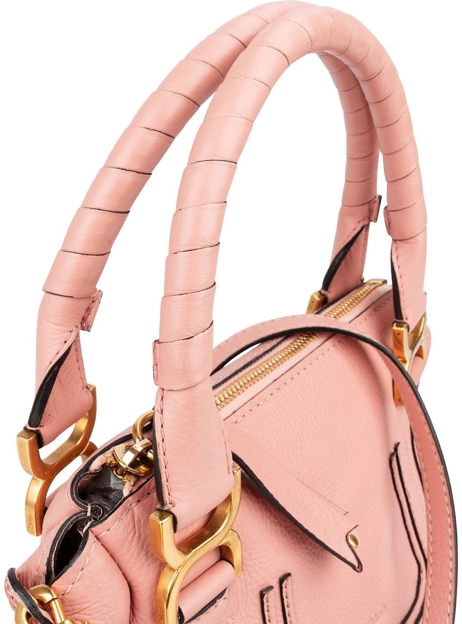 Chloé Grained Calfskin Marcie Small Satchel Handbag Rood