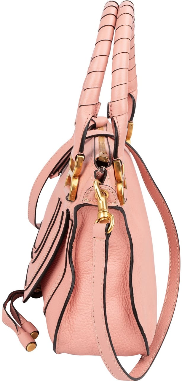 Chloé Grained Calfskin Marcie Small Satchel Handbag Rood
