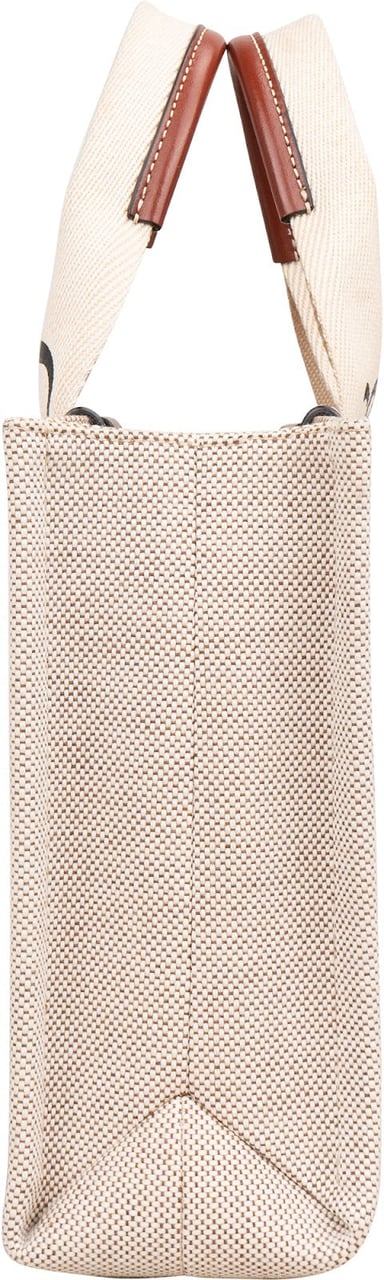 Chloé Canvas Small Woody Tote Handbag Beige