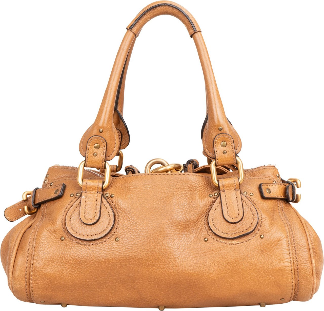 Chloé Grained Leather Paddington Satchel Handbag Bruin