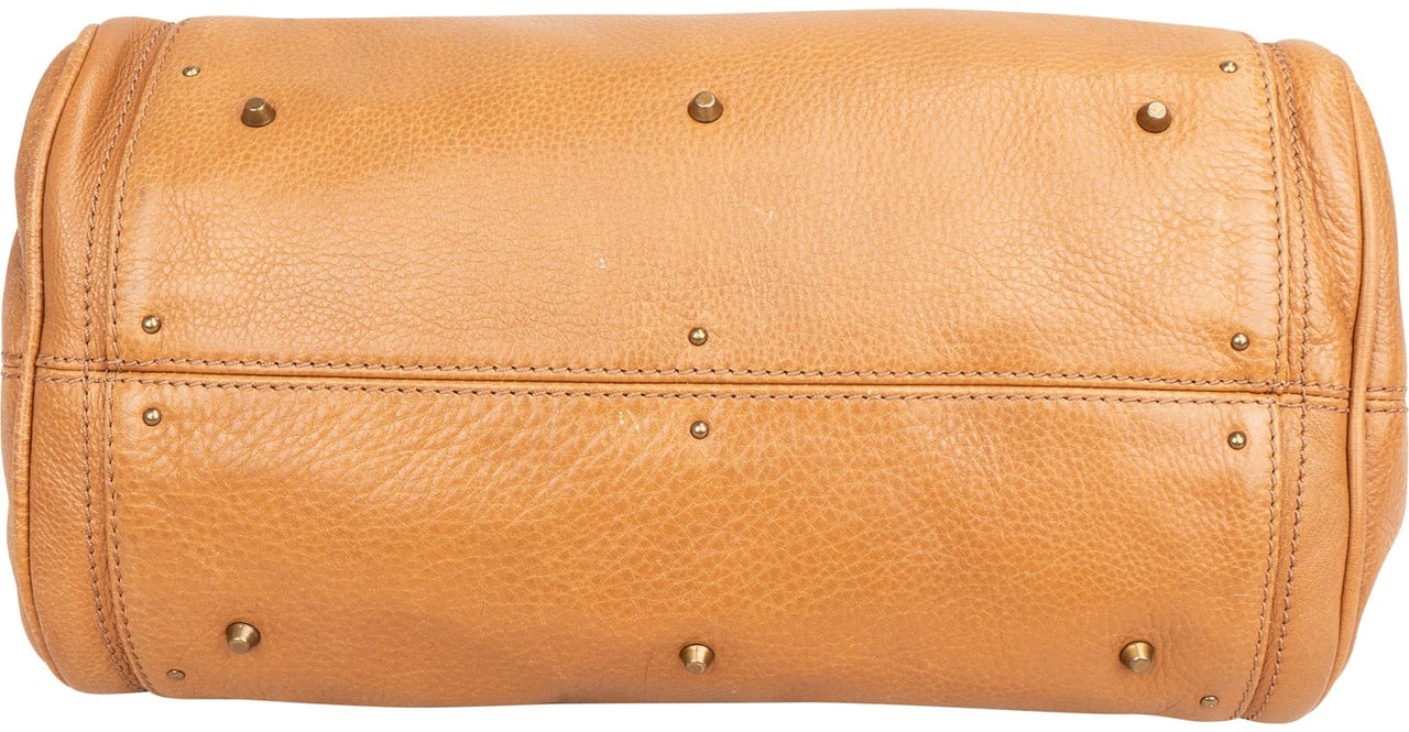 Chloé Grained Leather Paddington Satchel Handbag Bruin