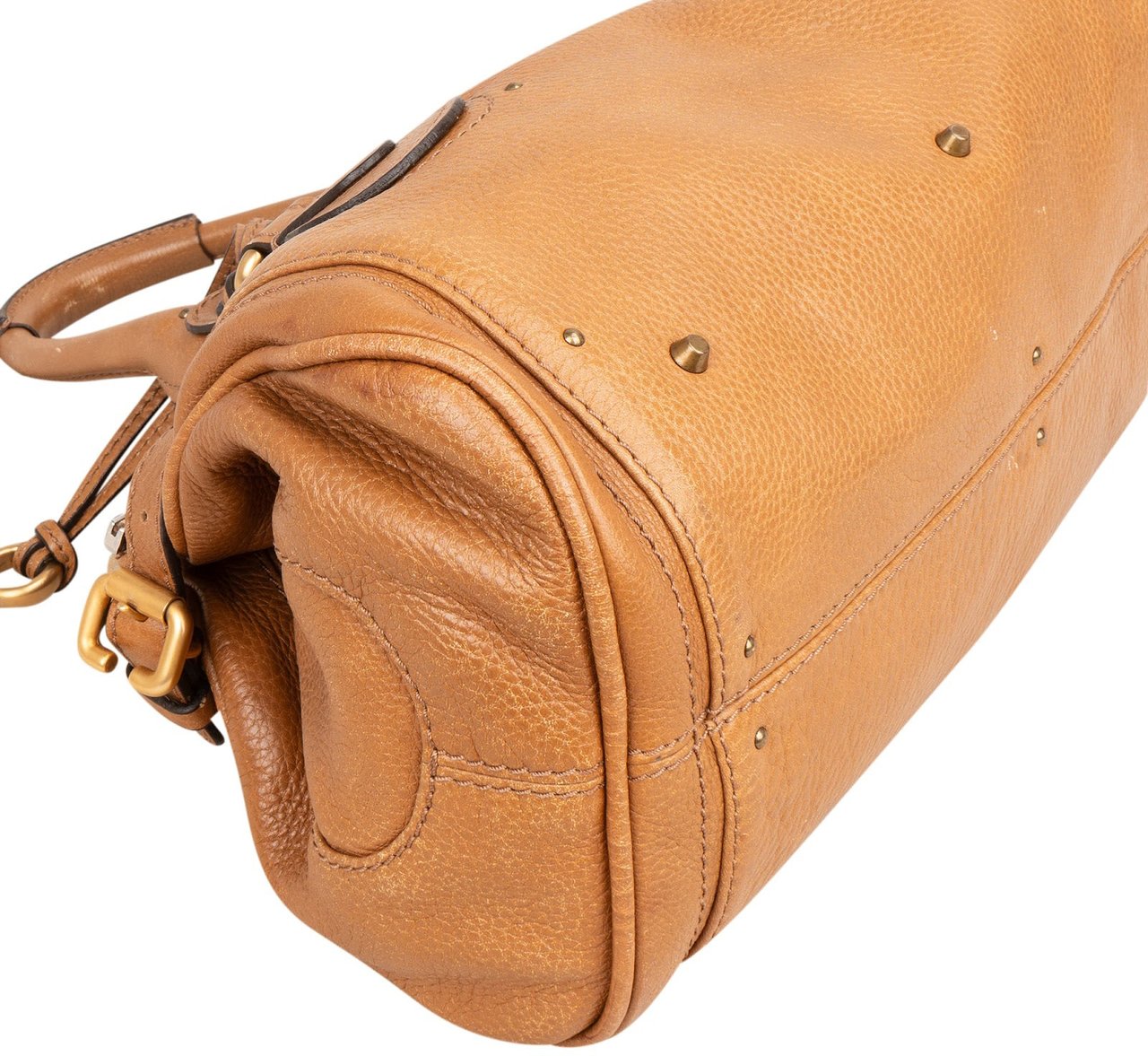 Chloé Grained Leather Paddington Satchel Handbag Bruin