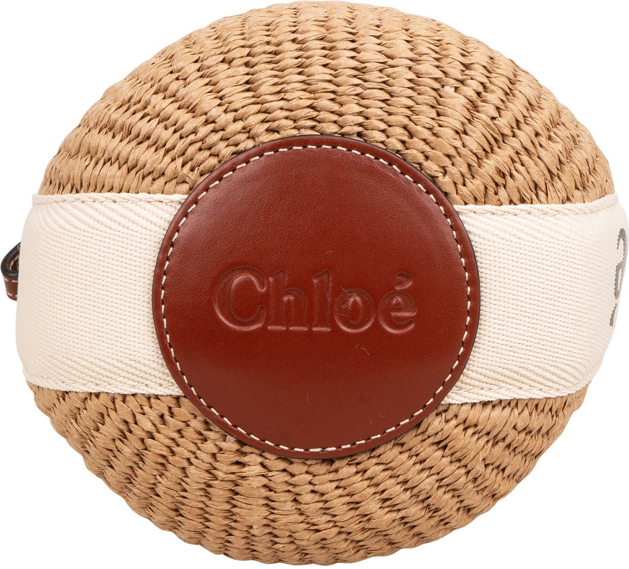 Chloé Small Woody Basket Raffia Crossbody Handbag Bruin