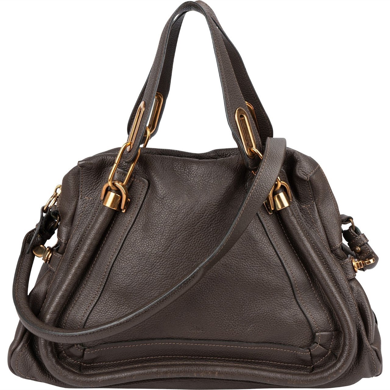 Chloé Brown Leather Paraty Handbag Bruin