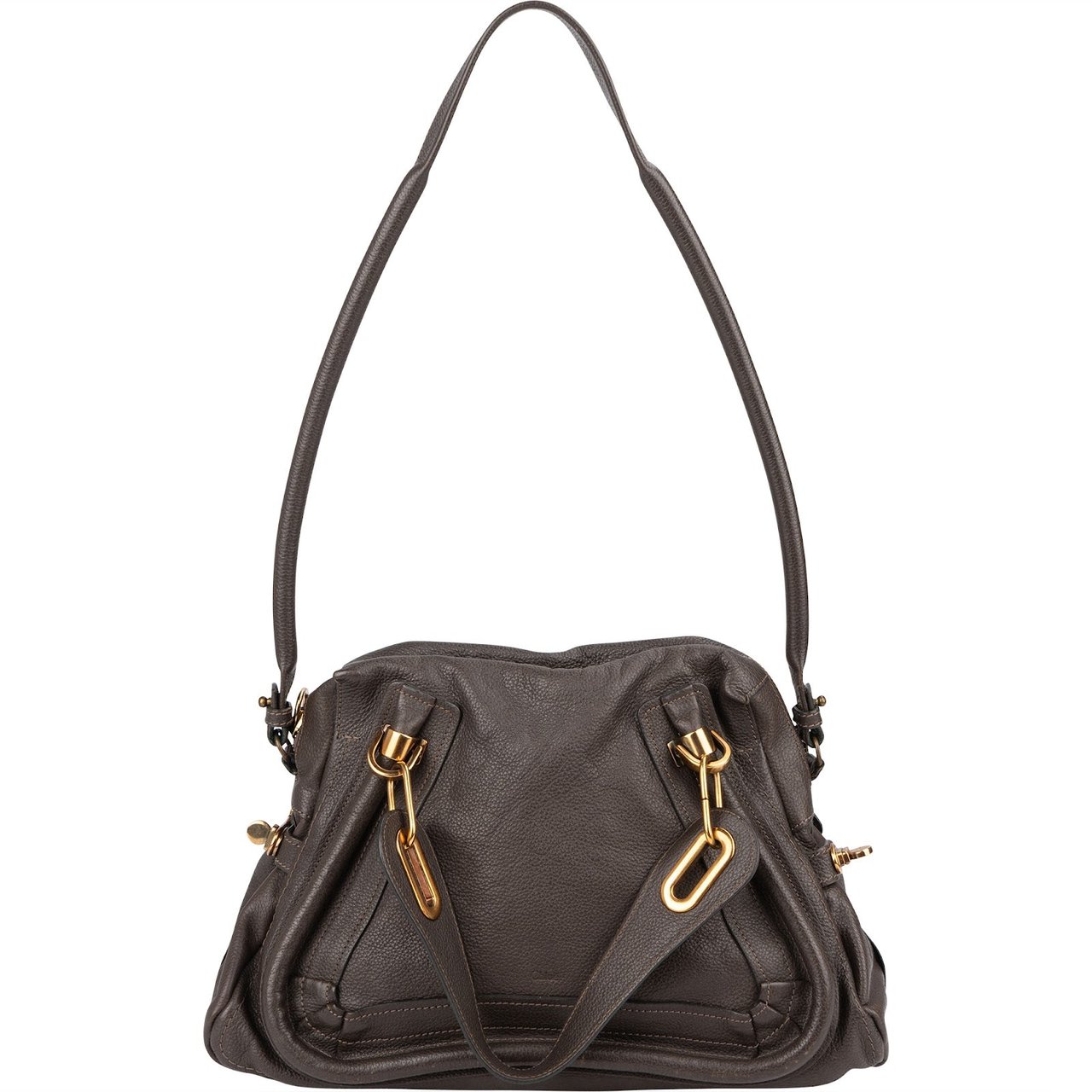 Chloé Brown Leather Paraty Handbag Bruin