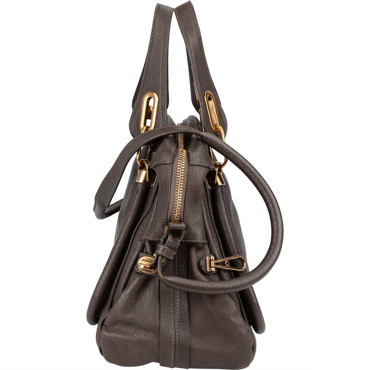 Chloé Brown Leather Paraty Handbag Bruin