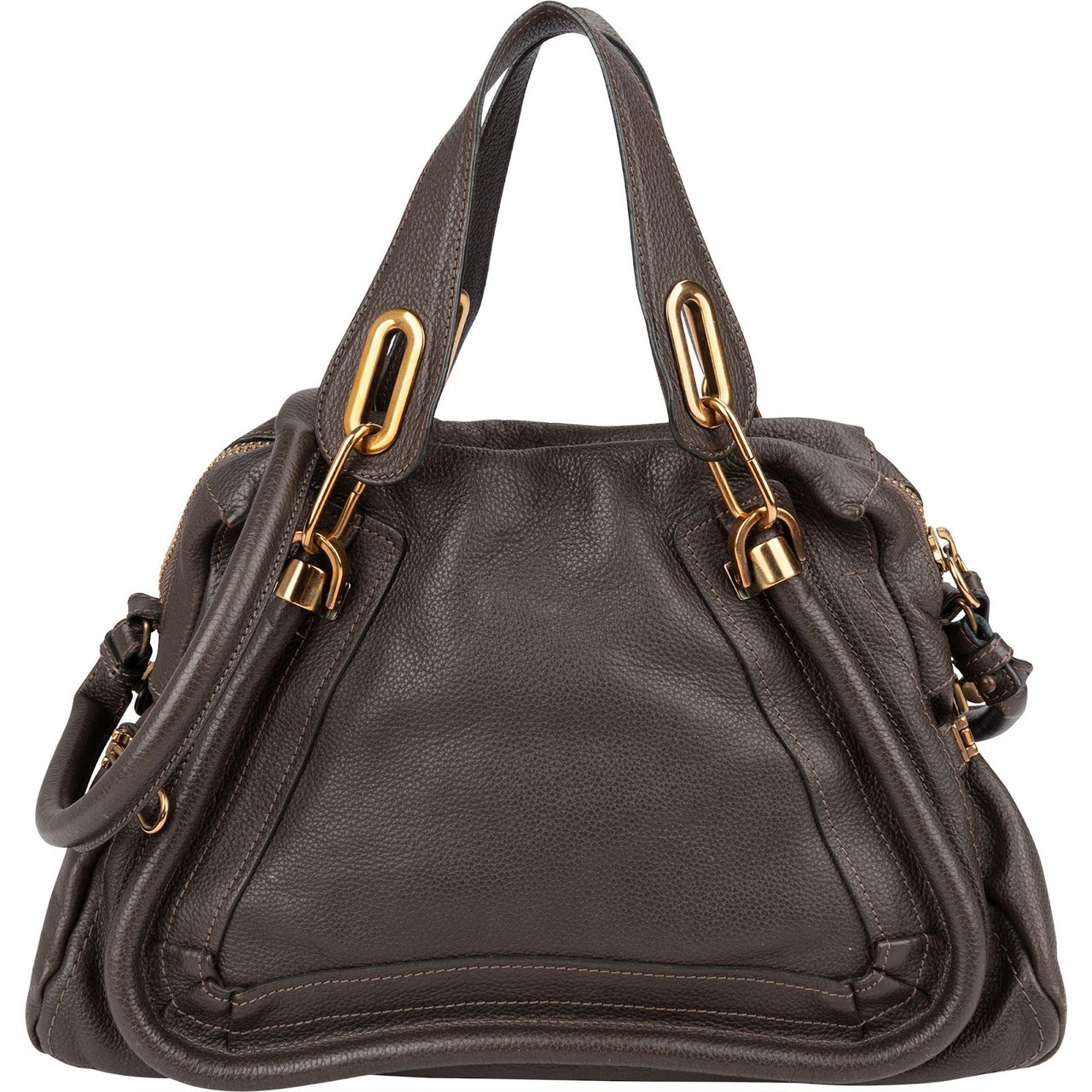 Chloé Brown Leather Paraty Handbag Bruin