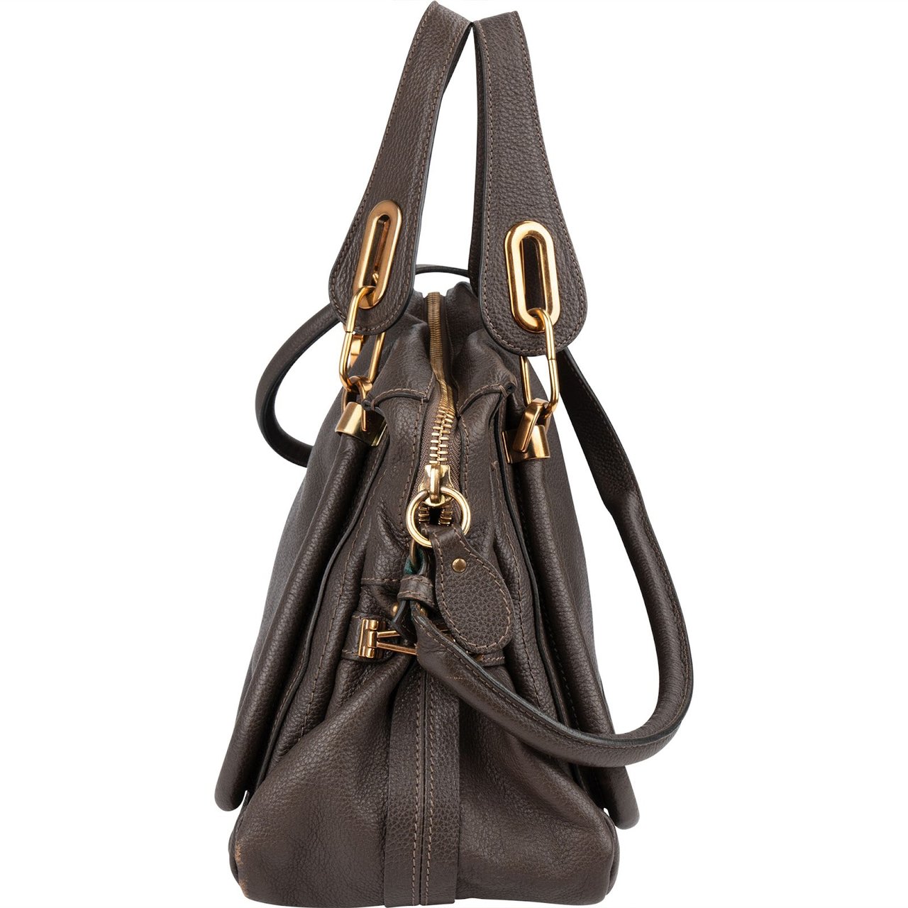 Chloé Brown Leather Paraty Handbag Bruin