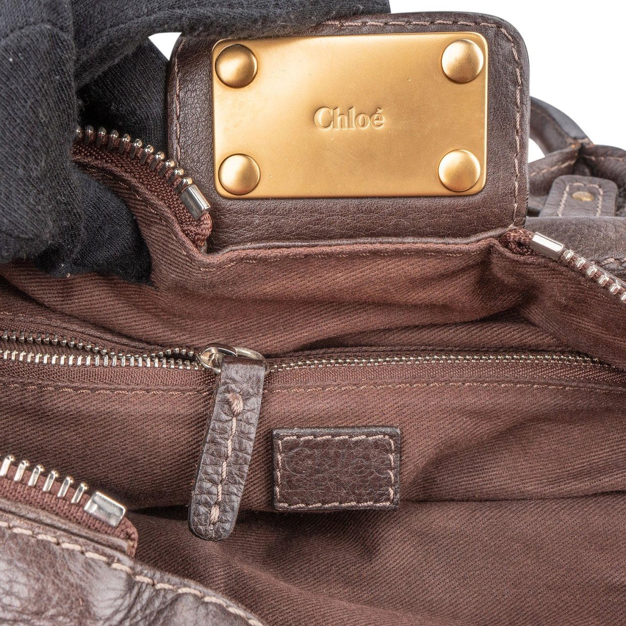 Chloé Brown Leather Paddington Handbag Bruin