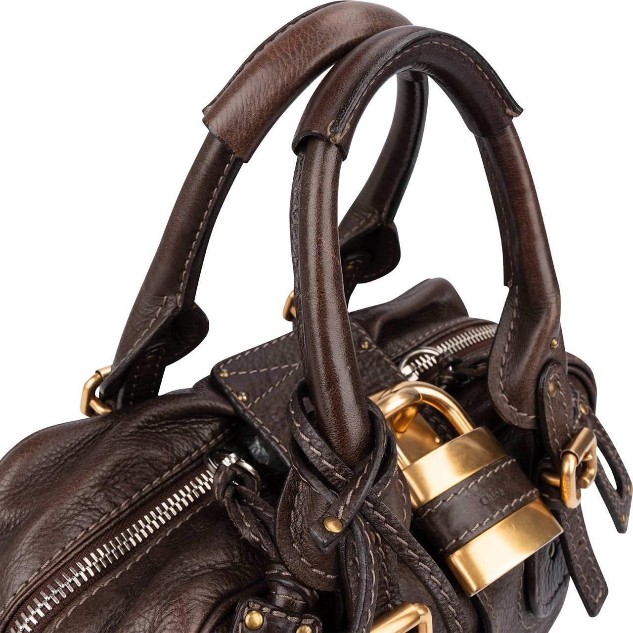 Chloé Brown Leather Paddington Handbag Bruin
